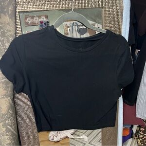 wild fable Black Crewneck Crop Top